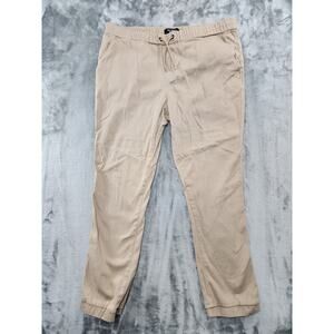 BLU ROCK New York Pants Womens XL Tan Pull On Stretch Cotton Jogger Chino Pocket